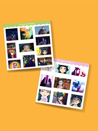 KNH-07-Eczacının Günlüğü -Anılar - Kusuriya no Hitorigoto 2li sticker set-parlak kağıt