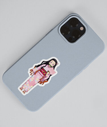 Kimetsu no yaiba-Zenitsu Agatsuma-Nezuko Kamado-2li sticker set parlak kağıt-etiket-DS-31-32