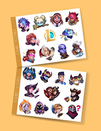 LOL - league of legends parlak kağıt - icons - lol sticker  set 2 ' li - oyun sticker - süsleme - başarı ödül çıkartmaları