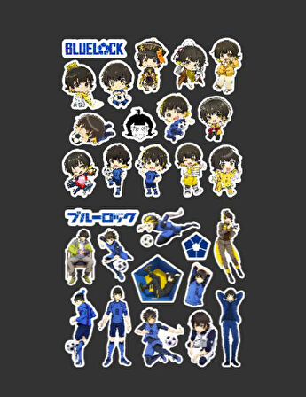 BlueLock-Meguru Bachira-parlak kağıt -2li sticker set-telefon süsleme Blue Lock