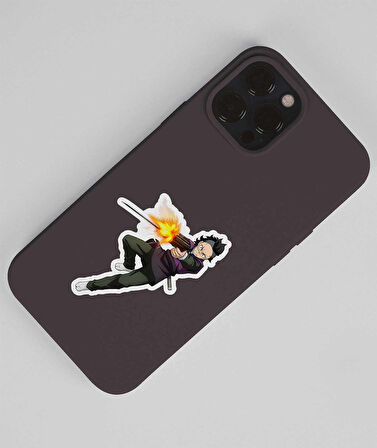 Kimetsu no yaiba-parlak kağıt-Demon Slayer-Genya -Sanemi Shinazugawa 2 Li Set Anime Sticker Çıkartma