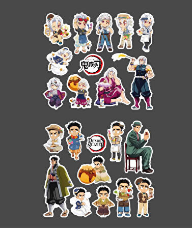 Demon Slayer Gyomei Himejima - Tengen Uzui 2 Li Set Anime Sticker Çıkartma-kimetsu no yaiba