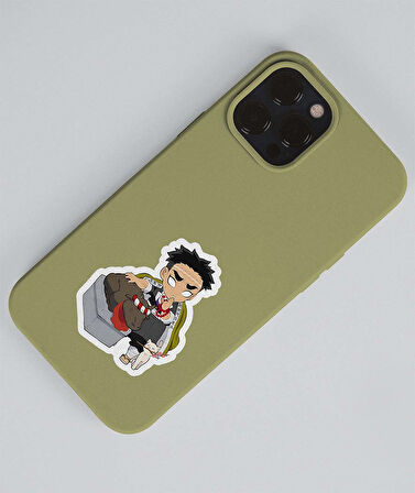 Tengen Uzui-Demon Slayer Gyomei Himejima -parlak kağıt 2 Li Set Anime Sticker Çıkartma-kimetsu no yaiba