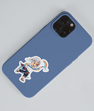 Gyomei Himejima -Tengen Uzui-Demon Slayer parlak kağıt 2 Li Set Anime Sticker Çıkartma-kimetsu no yaiba