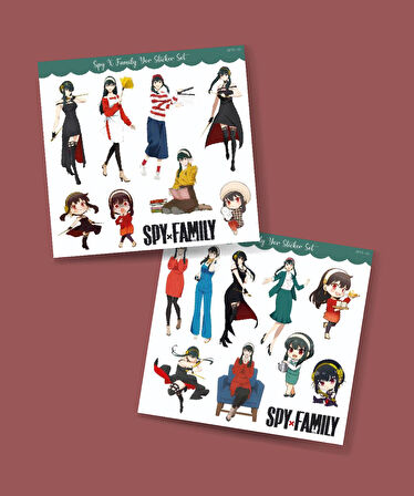 Spy X Family Yor 2Li Sticker Seti Parlak Kağıt -çıkartma -süsleme anime etiket