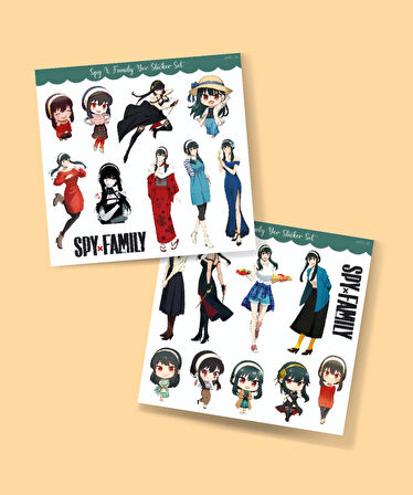 Yor 2Li Sticker Seti -Spy X Family Parlak Kağıt -çıkartma -süsleme -anime etiket