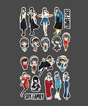 Yor 2Li Sticker Seti -Spy X Family Parlak Kağıt -çıkartma -süsleme -anime etiket