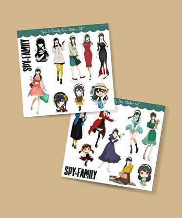 Yor Spy X Family Parlak Kağıt 2Li Sticker Seti -çıkartma -süsleme -anime etiket