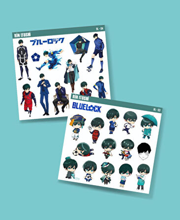 BlueLock-Rin İtoshi-parlak kağıt -2li sticker set-telefon süsleme Blue Lock etiket