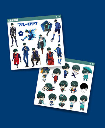 BlueLock-Rin İtoshi-parlak kağıt -2li sticker set-telefon süsleme Blue Lock etiket