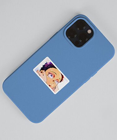 Akaza-Demon Slayer Hakuji-Koyuki -parlak kağıt 2 Li Set Anime Sticker Çıkartma-kimetsu no yaiba