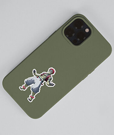 Kimetsu no yaiba-Demon Slayer Akaza -parlak kağıt 2 Li Set Anime Sticker Çıkartma