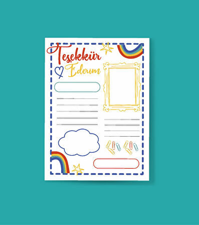 Teşekkür Kartı-BOŞ-Tebrik Kartı- 2 Lİ - Not Kartı -hediye kartı- tek yüzlü teşekkür kartı-öğretmen ve öğrenci
