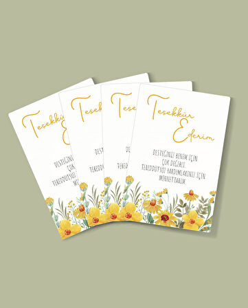 Öğretmenler Günü Tebrik Kartı-teşekkür kartı-Özel gün 24 Kasım -4 Lü-Not Kartı-hediye kartı-tek yüzlü