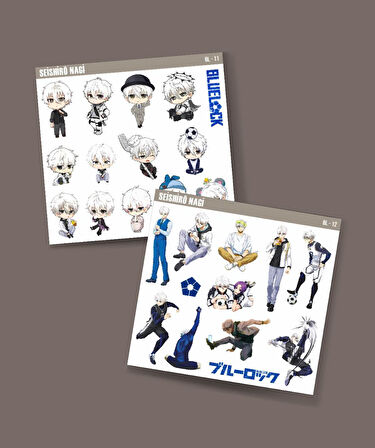 2li-Nagi Seishiro-BlueLock-parlak kağıt -sticker set-telefon süsleme Blue Lock etiket