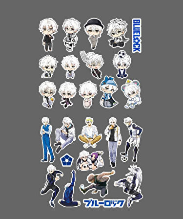 2li-Nagi Seishiro-BlueLock-parlak kağıt -sticker set-telefon süsleme Blue Lock etiket