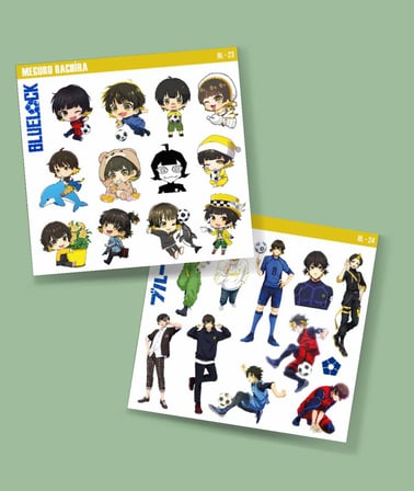 Meguru Bachira-BlueLock-parlak kağıt -2li sticker set-telefon süsleme Blue Lock