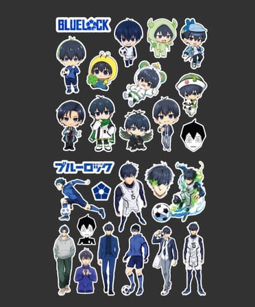 BlueLock- Yoichi Isagi -Futbol anime telefon sticker seti parlak kağıt 2 Lİ - Blue Lock