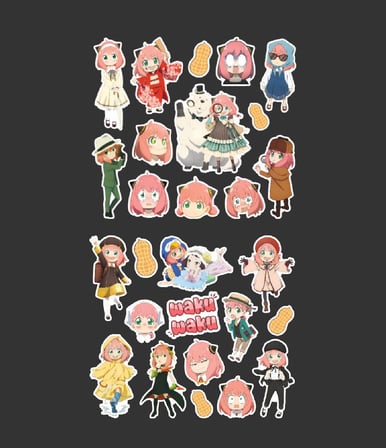 Anya 2 Li Sticker Set Spy X family parlak sticker hediye etiket çıkartmaları anime süsleme
