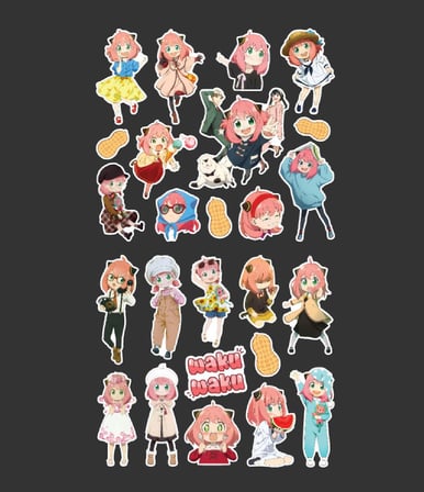 Spyxfamily-2 Li Anya Sticker Set Spy X family parlak sticker hediye etiket çıkartmaları anime süsleme