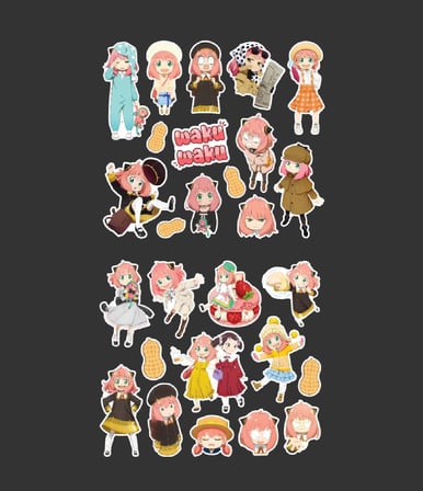 Anya-Spyxfamily-2 Li Sticker Set Spy X family parlak sticker hediye etiket çıkartmaları anime süsleme