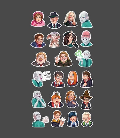 Karakter Emoji Seti 2 Li Sticker Set Harry Potter Karakterleri Emoji süsleme parlak etiket çıkartmaları telefon etiketi