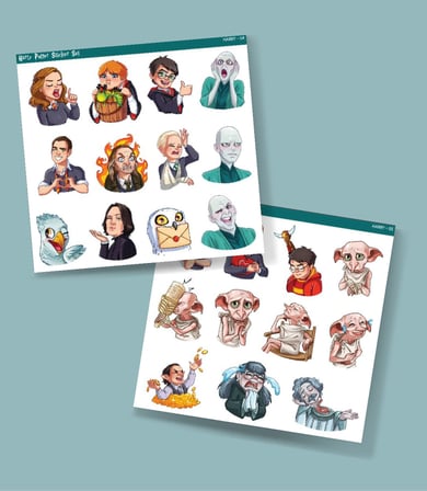 Emoji Seti 2 Li parlak Sticker Set Harry Potter Karakterleri Emoji süsleme etiket çıkartmaları telefon etiketi