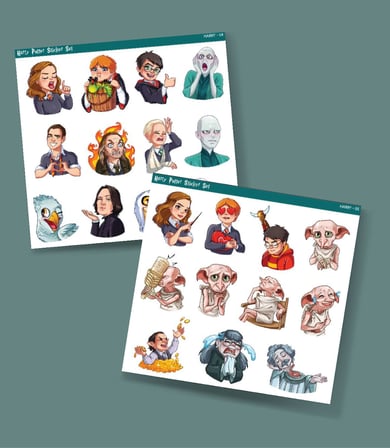 Emoji Seti 2 Li parlak Sticker Set Harry Potter Karakterleri Emoji süsleme etiket çıkartmaları telefon etiketi