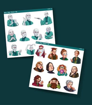 2 Li Sticker Set Harry Potter Karakterleri Emoji süsleme etiket çıkartmaları Karakter Emoji Seti telefon etiketi