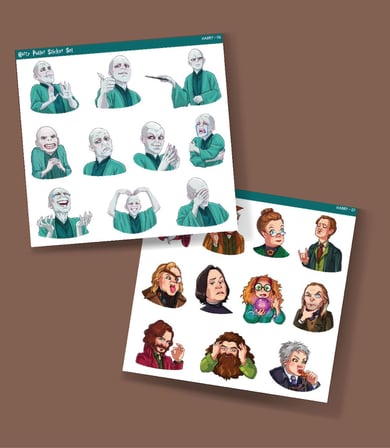 2 Li Sticker Set Harry Potter Karakterleri Emoji süsleme etiket çıkartmaları Karakter Emoji Seti telefon etiketi