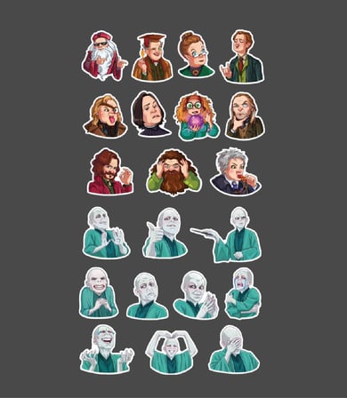 2 Li Sticker Set Harry Potter Karakterleri Emoji süsleme etiket çıkartmaları Karakter Emoji Seti telefon etiketi