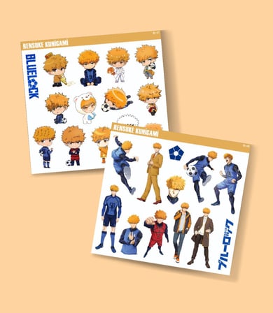 Rensuke Kunigami 2 Li parlak kağıt sticker seti telefon süsleme etiketleri futbol anime BlueLock