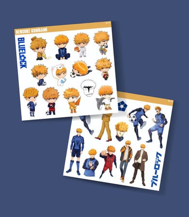 Rensuke Kunigami 2 Li parlak kağıt sticker seti telefon süsleme etiketleri futbol anime BlueLock