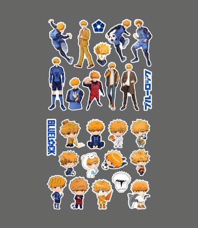 Rensuke Kunigami 2 Li parlak kağıt sticker seti telefon süsleme etiketleri futbol anime BlueLock