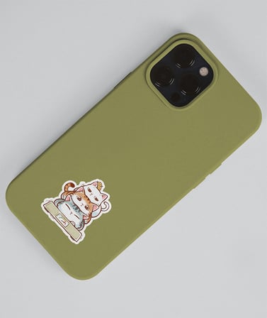 Sevimli Kedi etiketleri 2 Li - sevimli sticker -kawai cat -Telefon süslemeleri kedi çıkartmaları -mat kağıt-