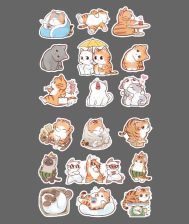-mat kağıt-Sevimli Kedi etiketleri -kawai cat -2 Li - sevimli sticker -Telefon süslemeleri kedi çıkartmaları