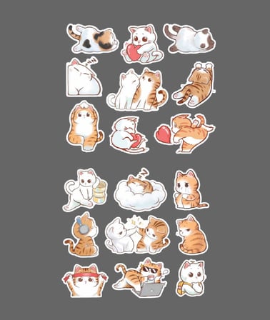 kedi çıkartmaları-2 Li - -mat kağıt-Sevimli Kedi etiketleri -kawai cat -sevimli sticker -Telefon süslemeleri