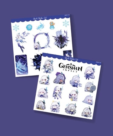 Skirk-Genshin İmpact 2 Li Sticker Set Parlak Kağıt oyun karakteri Skirk telefonçıkartmaları süsleme etiketi