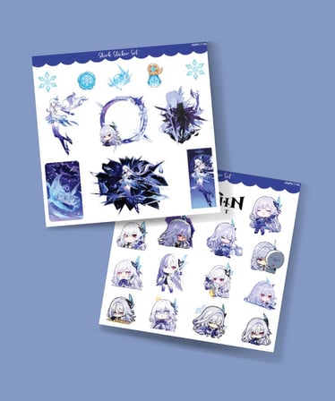 Skirk-Genshin İmpact 2 Li Sticker Set Parlak Kağıt oyun karakteri Skirk telefonçıkartmaları süsleme etiketi