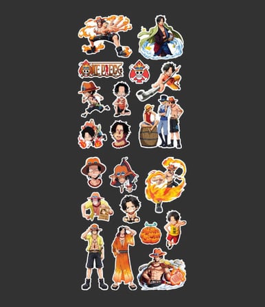 Portgas D. Ace-One piece 2Li sticker set - telefon süsleme etiketleri-ödül çıkartmaları- anime etiketi
