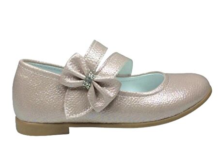 OrtopedikAL 1010 Ort Emt Patik Pudra VK Parlak Babet Çatal Bantlı Kız Çocuk Abiye Ayakkabı Fantezi