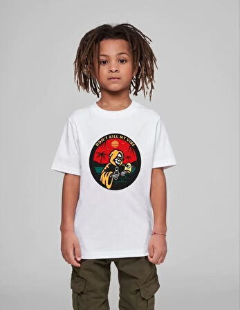 Çocuk Unisex Baskılı T-Shirt - Beyaz
