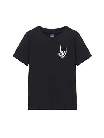 Baskılı Kadın T-shirt - Siyah