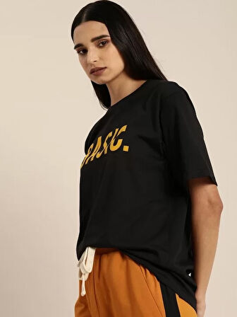 Baskılı Kadın T-shirt - Siyah