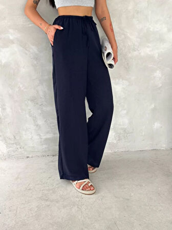 Ayrobin Oversize Kadın Pantalon - Lacivert