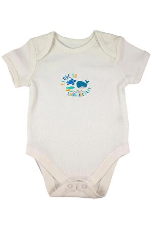 Bebek Deniz Hayvanları Baskılı 5'li Kısa Kollu Bodysuit / Zıbın