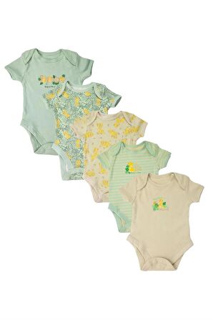 Bebek Disney Simba %100 Pamuk Kısa Kollu 5'li Bodysuit / Zıbın