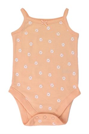 Kız Bebek Papatya Baskılı %100 Pamuk 5'li Bodysuit / Zıbın