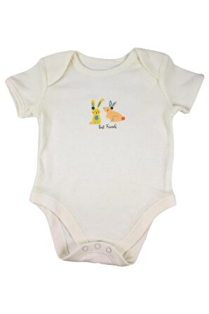 Bebek Desenli Kısa Kollu %100 Pamuk 5'li Bodysuit