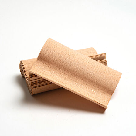 S Model Ahşap Mum Fitili ve Yapışkanlı Fitil Sehpası 100 Adet ( 40mm x 100mm x 0.5mm )